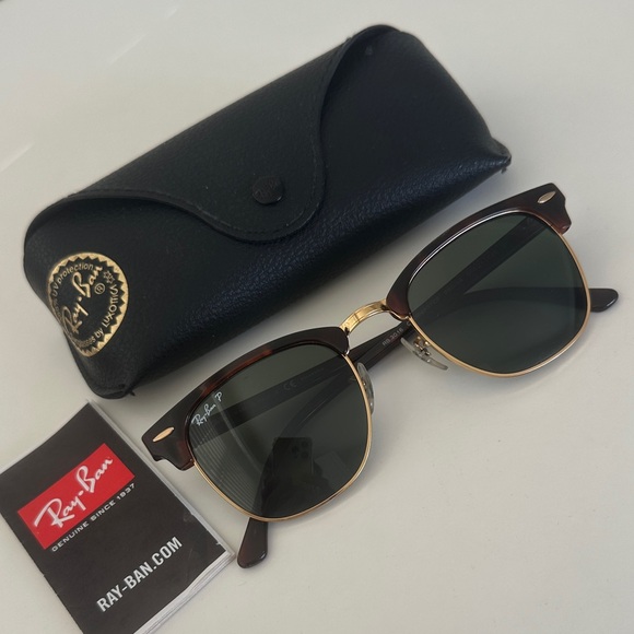 Ray-Ban Accessories - Ray-Ban Clubmaster Classic Polished Red Havana on Gold Sunglasses RB3016